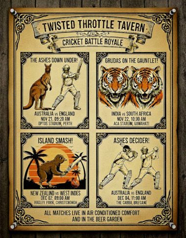 Twisted Throttle Tavern Cricket Schedule